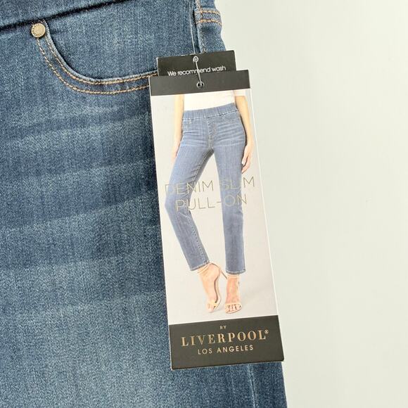 Liverpool Jeans Size 25/0 NWT The Slim Denim Slim Pull On Stretch Griffith Dark - Picture 3 of 14